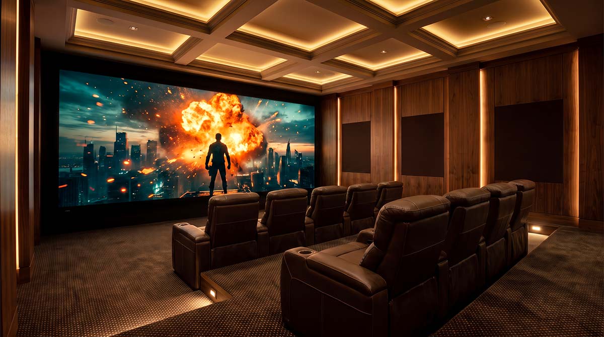 widescreen MicroLED video wall home theater Palm Beach Florida