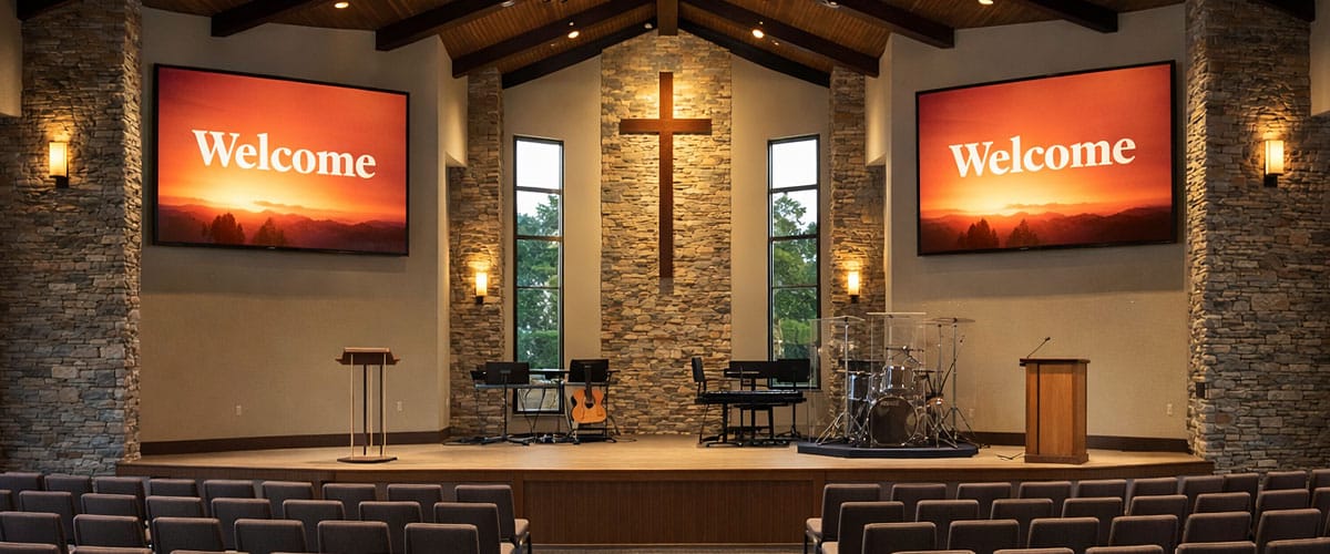 LED video displays and large TVs for churches and places of worship in Florida