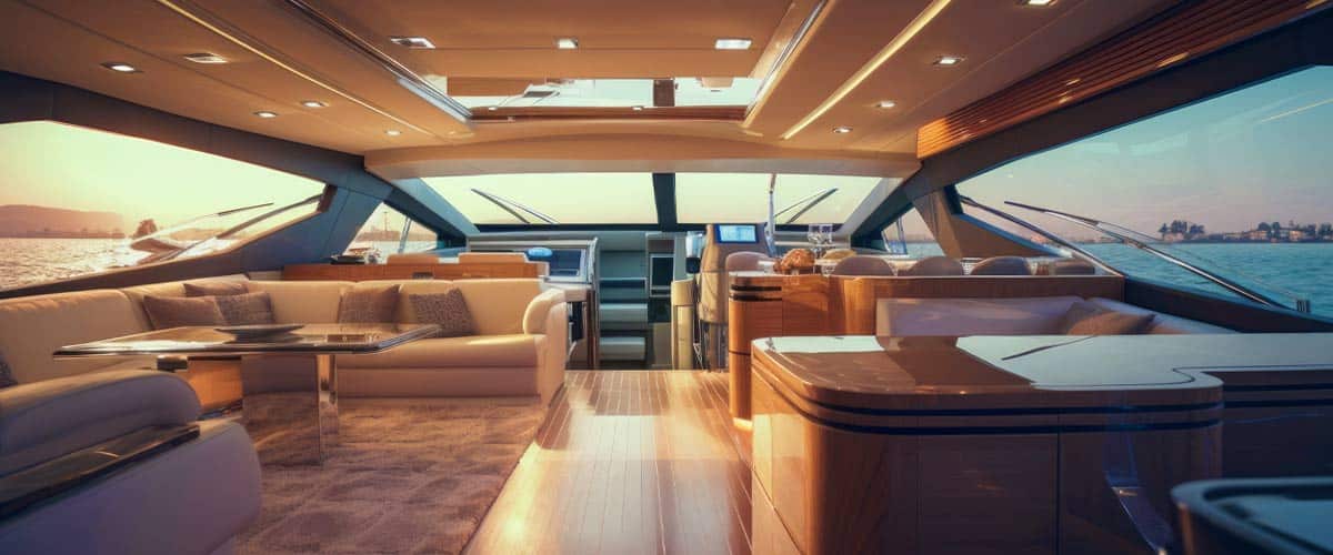 main salon on a yacht