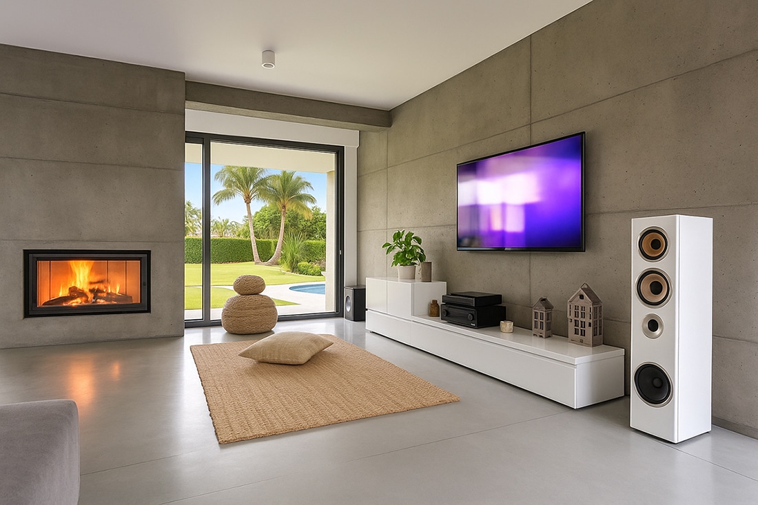wall mounted tv and speakers delray beach florida