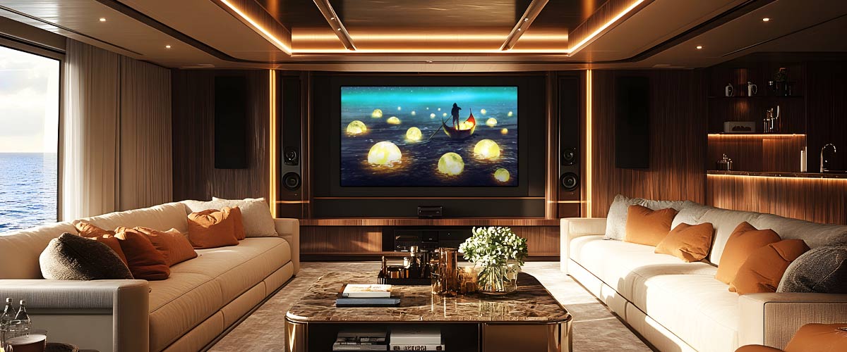 yacht media room integrated AV solutions