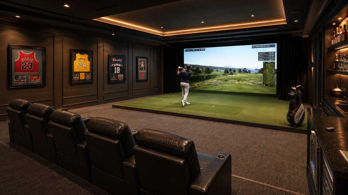 Florida home theater and golf simulator