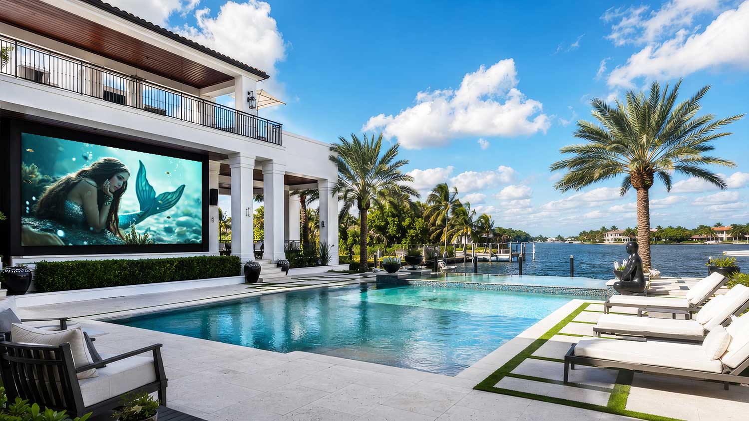 Poolside outdoor video walls Florida