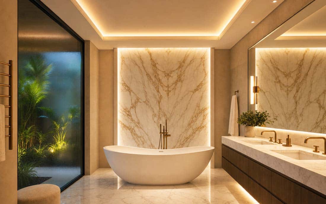Ketra Linear Tape Lighting in a bathroom