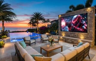 Poolside TV installation Florida, outdoor TV solutions and prices for Palm Beach homes
