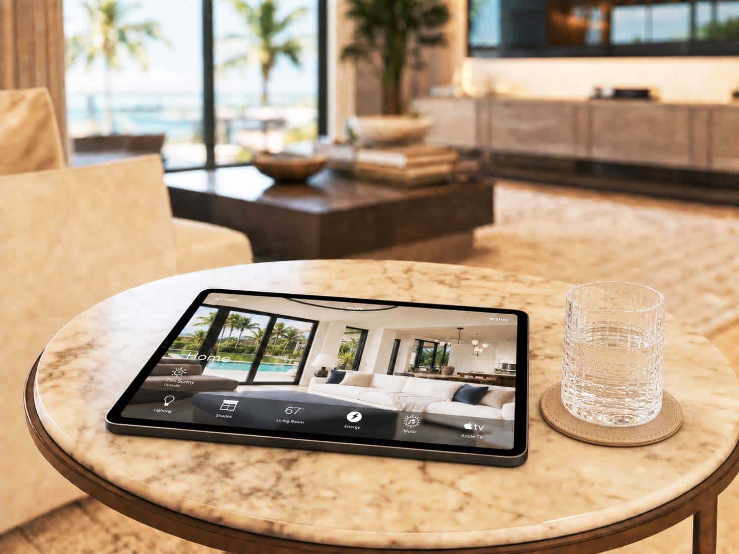 Savant home controls tablet in Palm Beach FL by Definitive Electronics