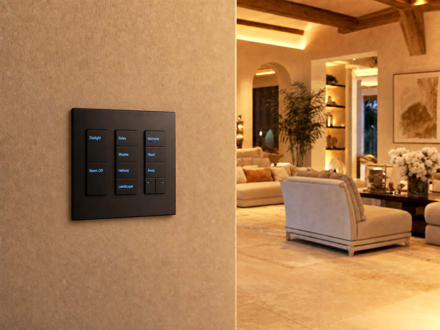 Savant wall keypad for smart lighting control in Palm Beach FL