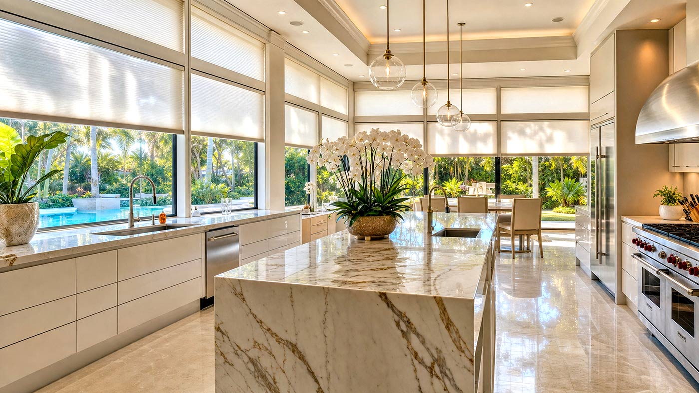 luxury Lutron blinds and shades for Palm Beach Florida homes