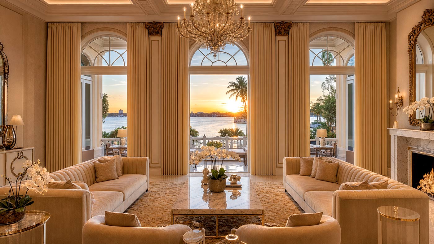 motorized luxury Lutron drapes and curtains for Orlando Florida homes