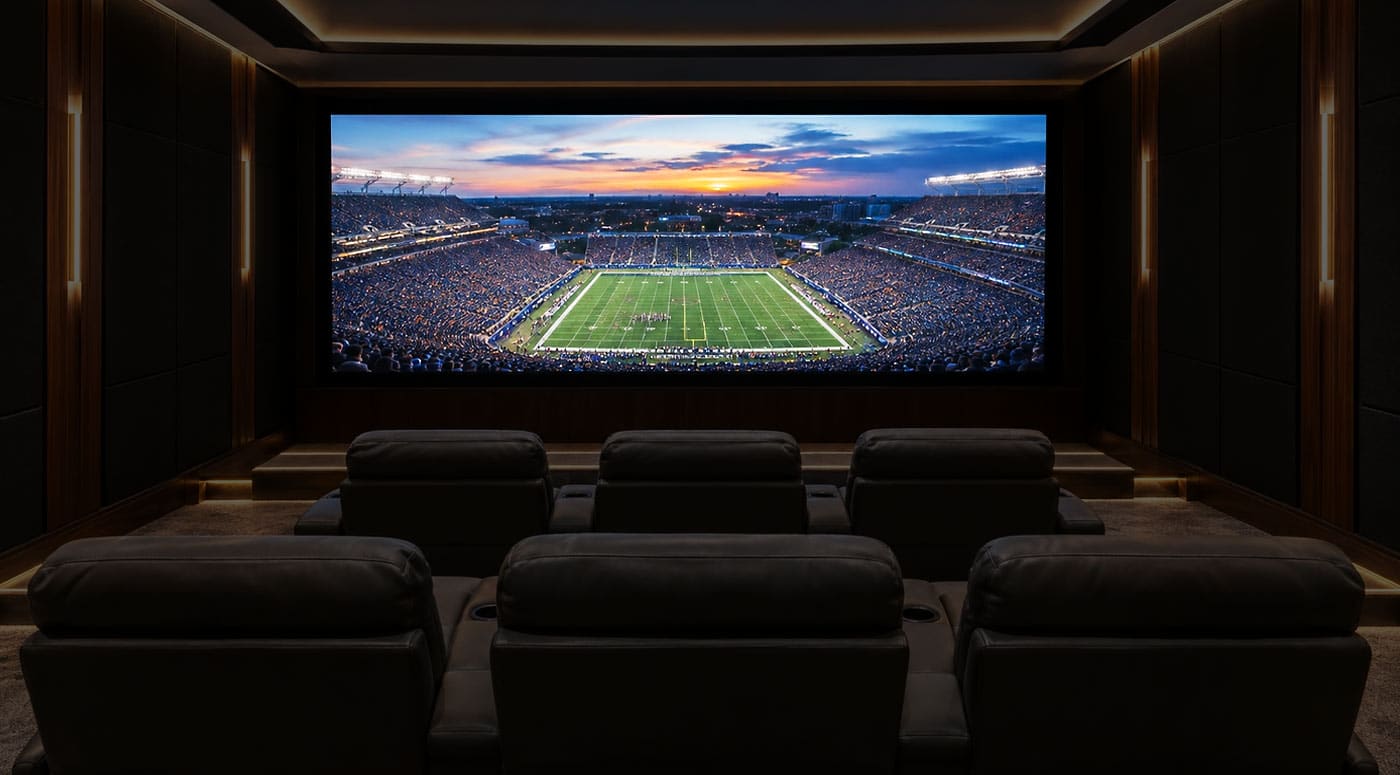 sports viewing with a Barco residential projector sports viewing with a Barco residential projector